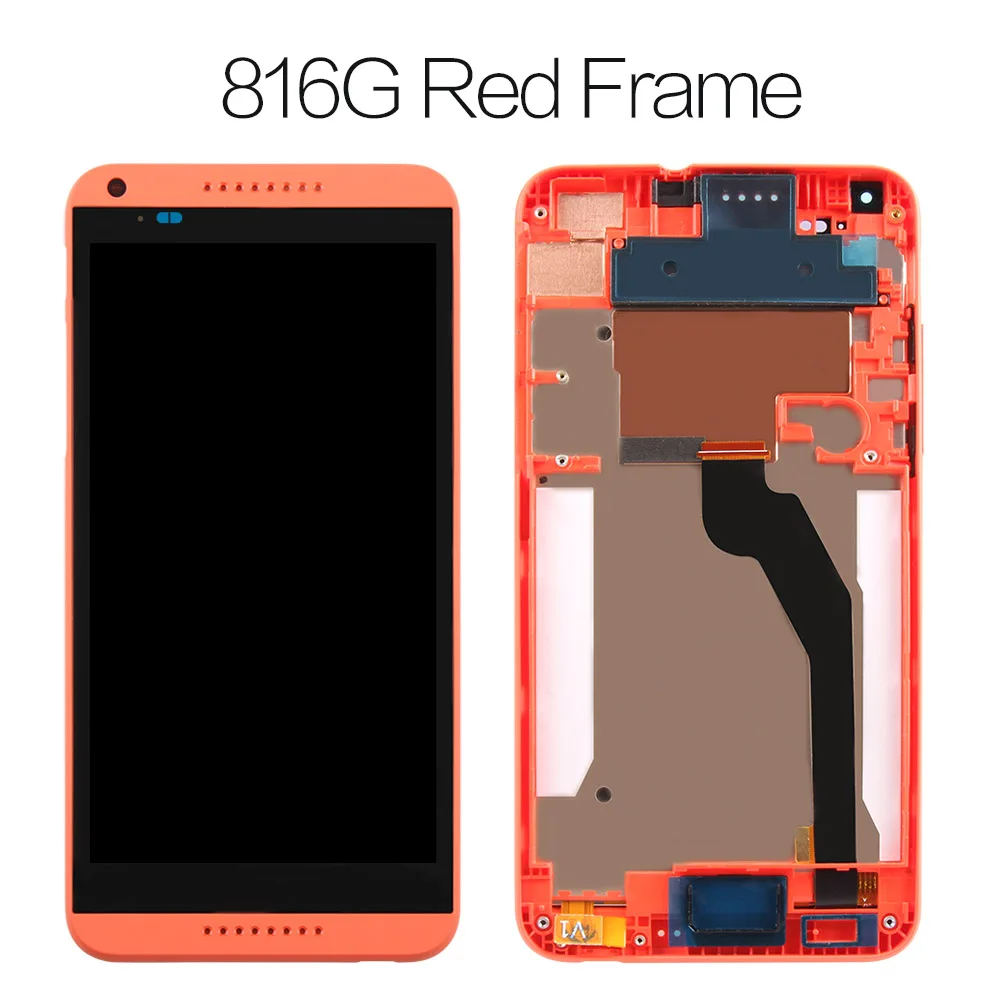 5,5 '' дисплей для htc Desire 816 lcd сенсорный экран с рамкой для htc Desire 816 дисплей D816W D816 lcd - Цвет: 816G RED Frame