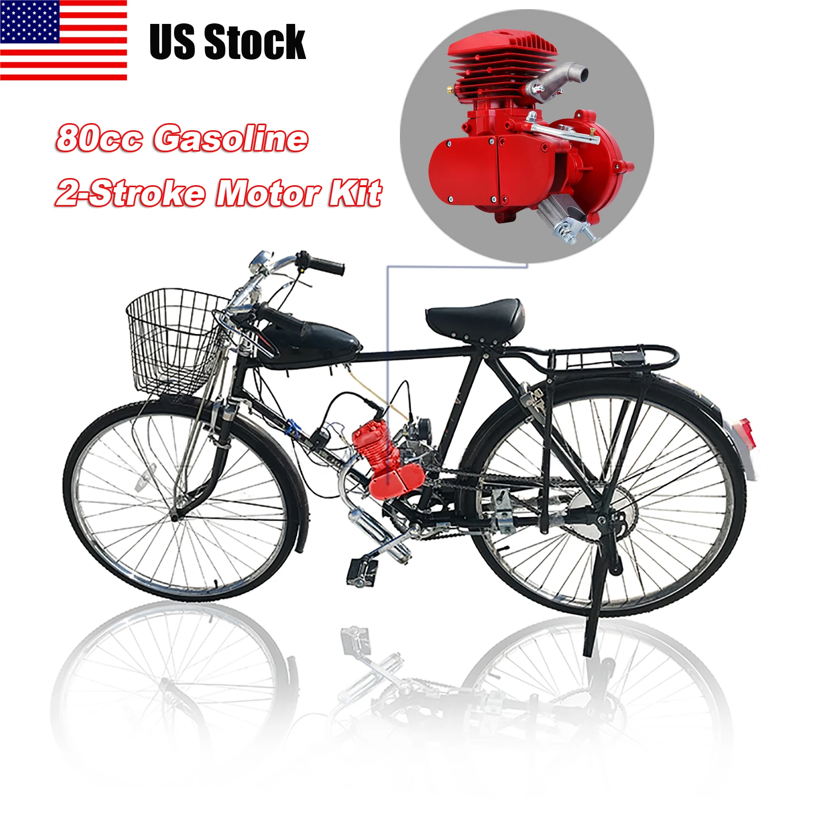 50cc 80cc Bicycle Engine Kit 2 Stroke 100cc Electric Racing Bike Gasoline  Motor Clutch DIY MTB Complete Engine Set Parts Red|Drive Elements| -  AliExpress