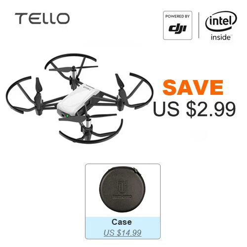 Tello with Case DJI Tello камера Дрон Ryze Tello Дрон с кодированием образование 720P HD Трансмиссия квадрокоптера FVR вертолет камера DJI Дрон - Цвет: Tello with Case