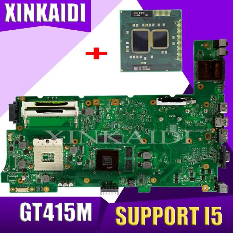 Akemy N73SM материнская плата для ноутбука REV.2.0 для ASUS N73S N73SV N73SM 2 слота ОЗУ с GT410M/2G Графический полный тест с процессором i5