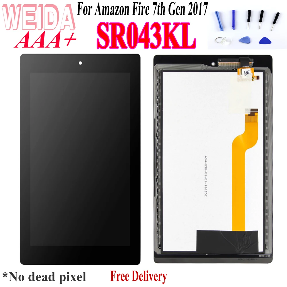 

7.0" For Amazon Fire 7th Gen 2017 7inch SR043KL LCD Display Touch Screen Digitizer Replacement Repair Part + Free Tools