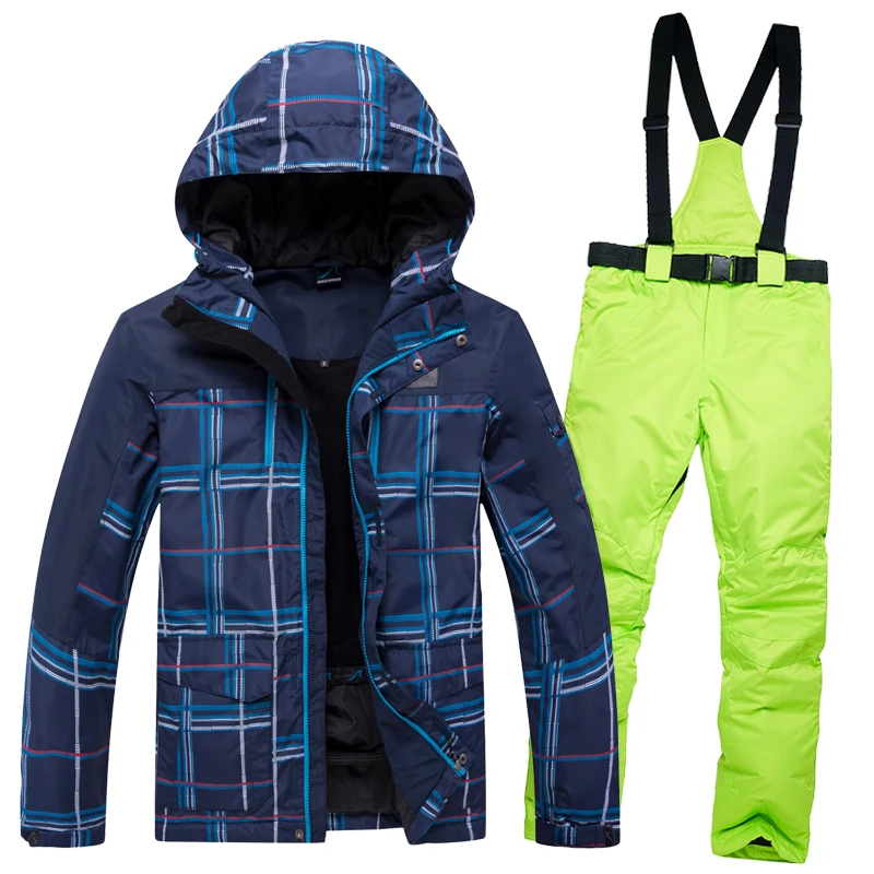 Лыжный костюм для мужчин, зимний, теплый, ветрозащитный, водонепроницаемый, для спорта на открытом воздухе, зимние куртки и штаны, хит, лыжный костюм, мужская куртка для сноуборда - Цвет: 09