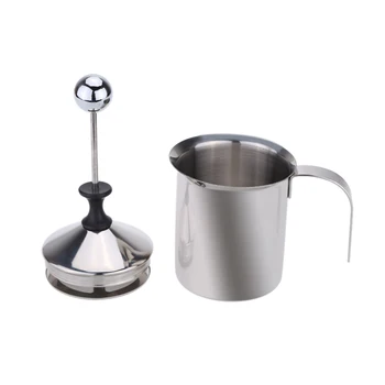

New 400ml Milk Frother Machine Stainless Steel Coffee Maker Double Mesh Milk Foamer DIY Fancy Coffe Creamer for Cappuccino Latte