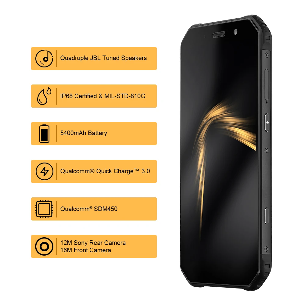 

AGM A9 5.99 inch 18:9 Rugged IP68 Cellphone Qual-comm Octa Core Smart Phone 4GB+64GB Waterproof Mobile Phone Quick Charge 3.0