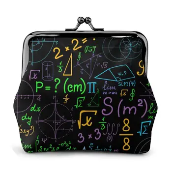 

OLN Coin Purse Women Lady Small Wallet Multicolored Geometrical Plots Formulas And Calculations Hasp Purse Card Holder Purses