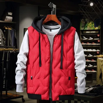 

2019 New north Winter Men's Vests jacket Casual Hoodies Zippers Outdoor Warm Ski Mens face vest Coat Plus Size 5XL 6XL 7XL