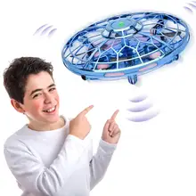 Мини-Дрон UFO игрушки волшебный ручной НЛО летающий самолет Дрон игрушки вертолет вращающийся с блестящим светодиодный светильник детские игрушки вечерние подарки