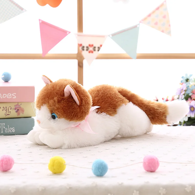 New cute plush cat white black soft stuffed plush toy animal gift for children boy girl toy gift 35-40cm - Цвет: 40cm