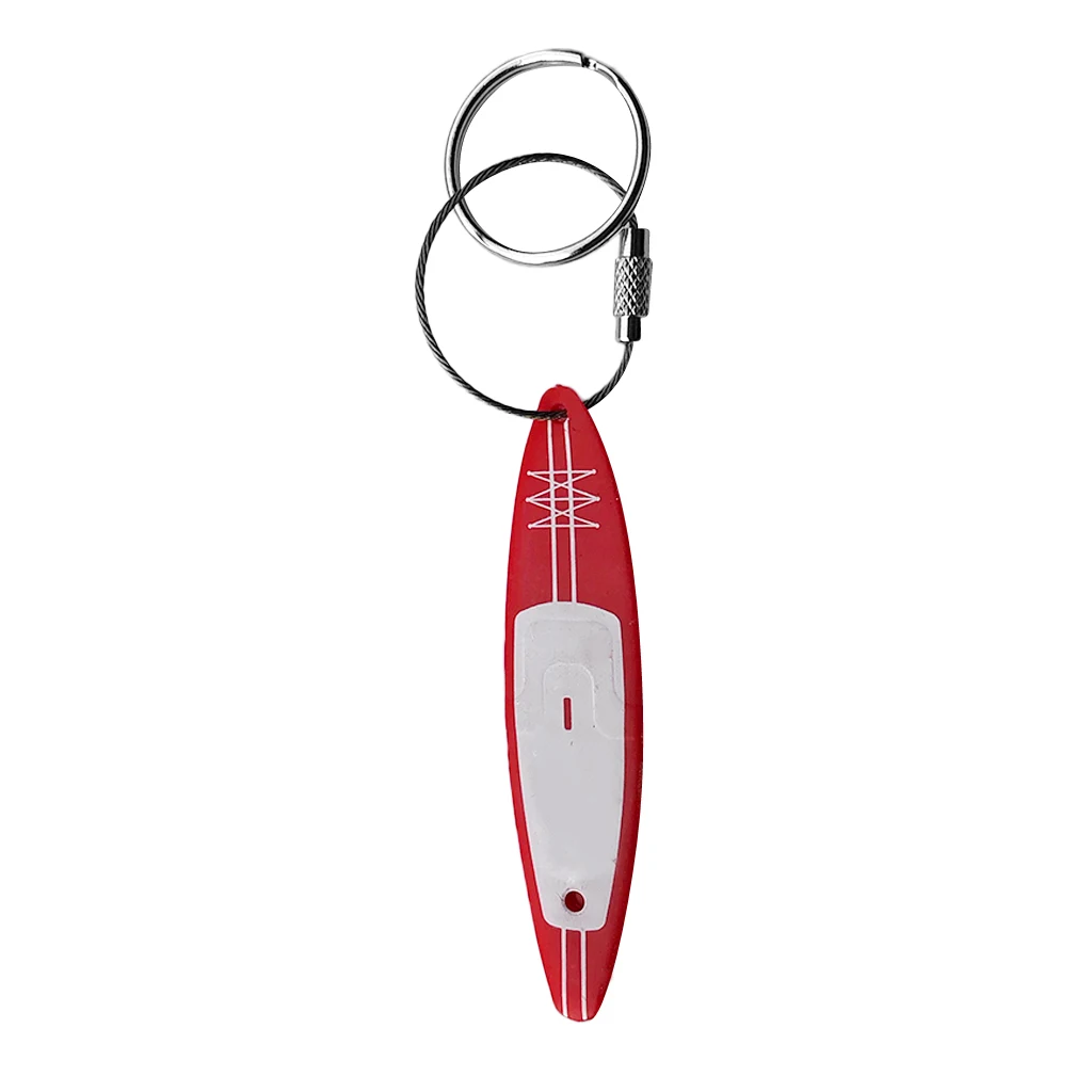 PVC Kayak Keychain Canoe Boat SUP Key Holder Hanging Tool with Stainless Steel Screw Lock Key Ring, Split Ring - Choose Colors