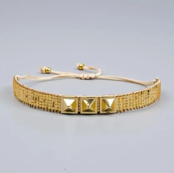 1 шт MIYUKI сглаза браслет ювелирные изделия Pulseras Mujer Moda Сердце Браслеты для женщин 4 мм золото нержавеющая сталь бусины ювелирные изделия DIY