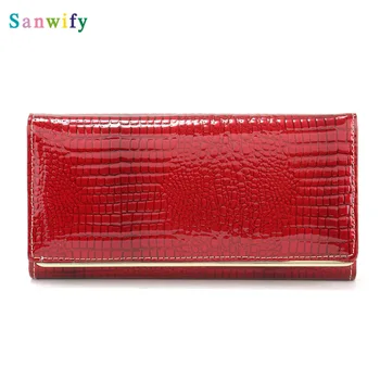 

New Women Fashion Leather Money Clips Female Long Clutch Wallet