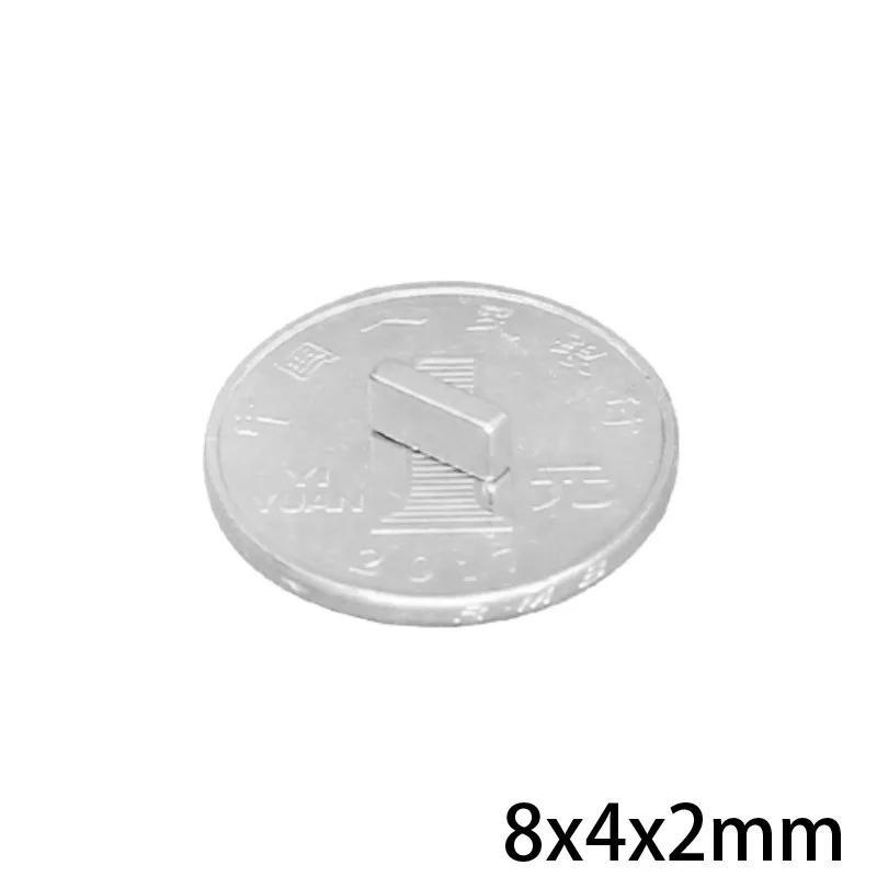 20 ~ 500 шт 8X4X2 мм Неодимовый Постоянный магнит 8 мм X 4 мм постоянный неодимовый магнит сильный 8x4x2 мм небольшой блочный магнит 8*4*2 мм