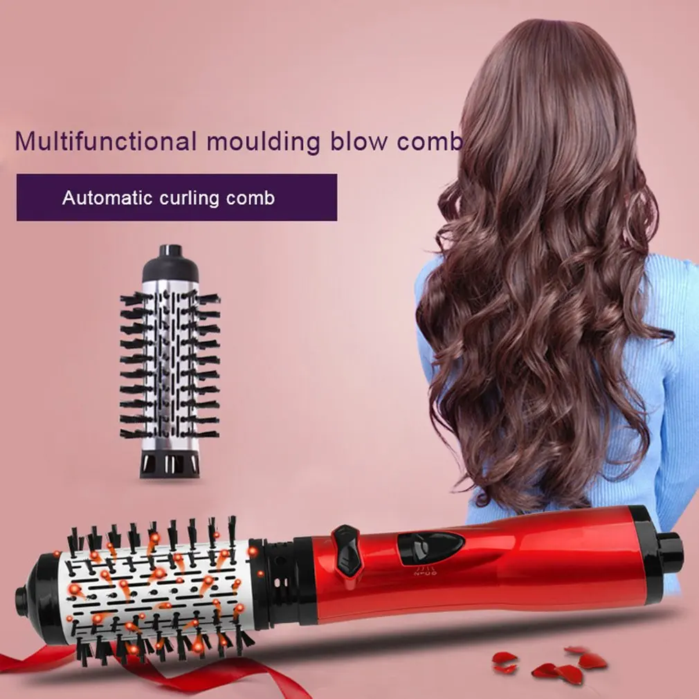 Электрическая Фен-щетка 2 в 1 выпрямитель для волос ролик плойка вращающаяся железная щетка для завивки волос