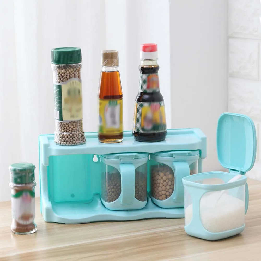 Seasoning Box Storage Containers Condiment Plastic Spice Jars Dispenser For Salt Sugar Cruet J99Store