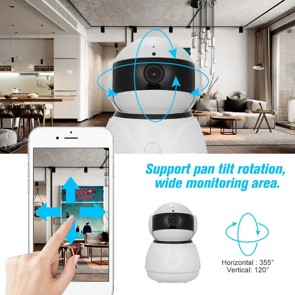 360 градусов панорамная 1080P P2P беспроводная ip-камера детский монитор для домашних животных IR двухстороннее аудио ночное видение цифровое наблюдение