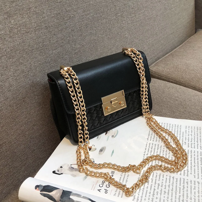 

2019 new fashion pig nose lock small square bag shoulder diagonal women's bag