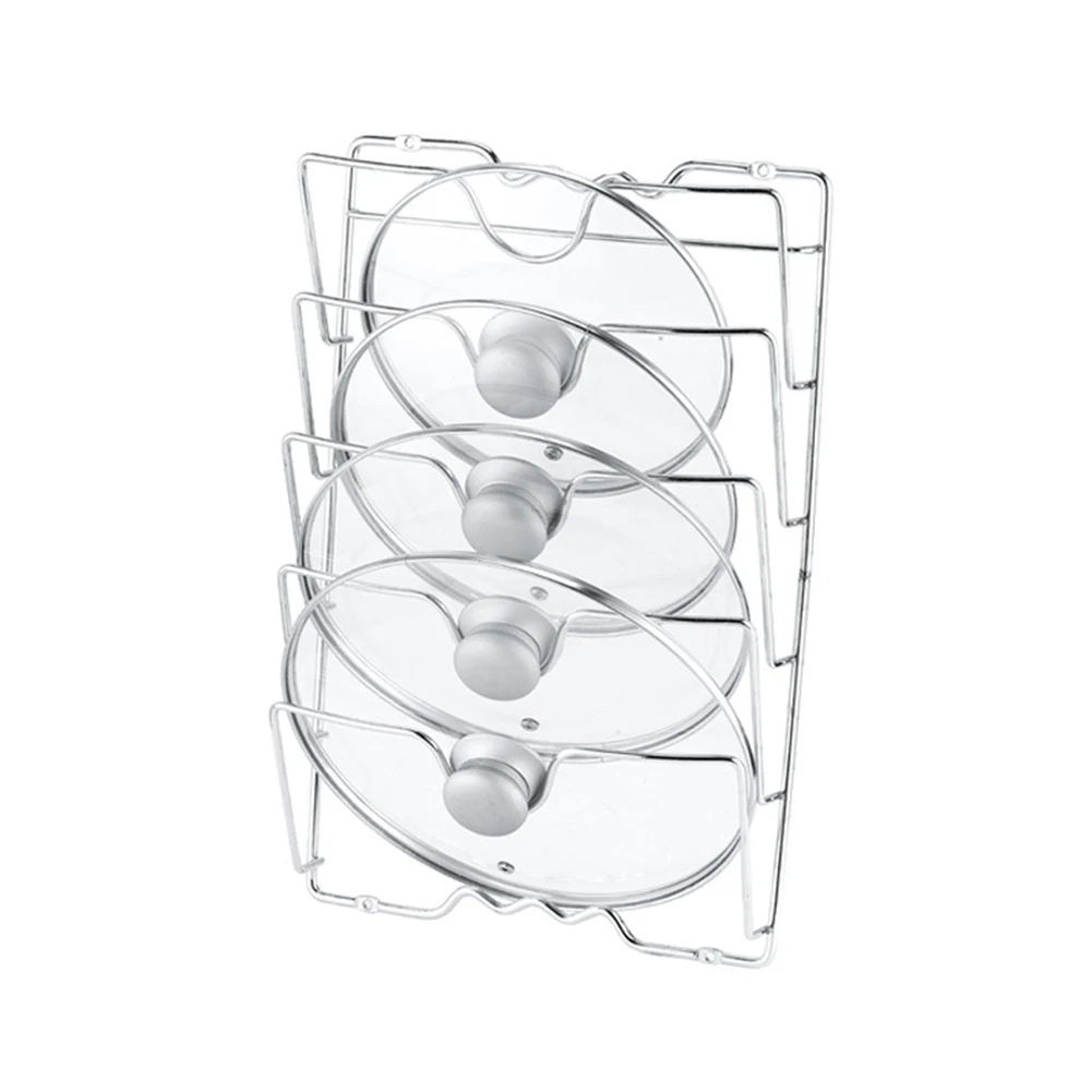 

Easy Install Metal Durable Clean Tools Rustproof Pan Lid Holder Kitchen Accessories Anti-fall Drying Save Space Storage Rack
