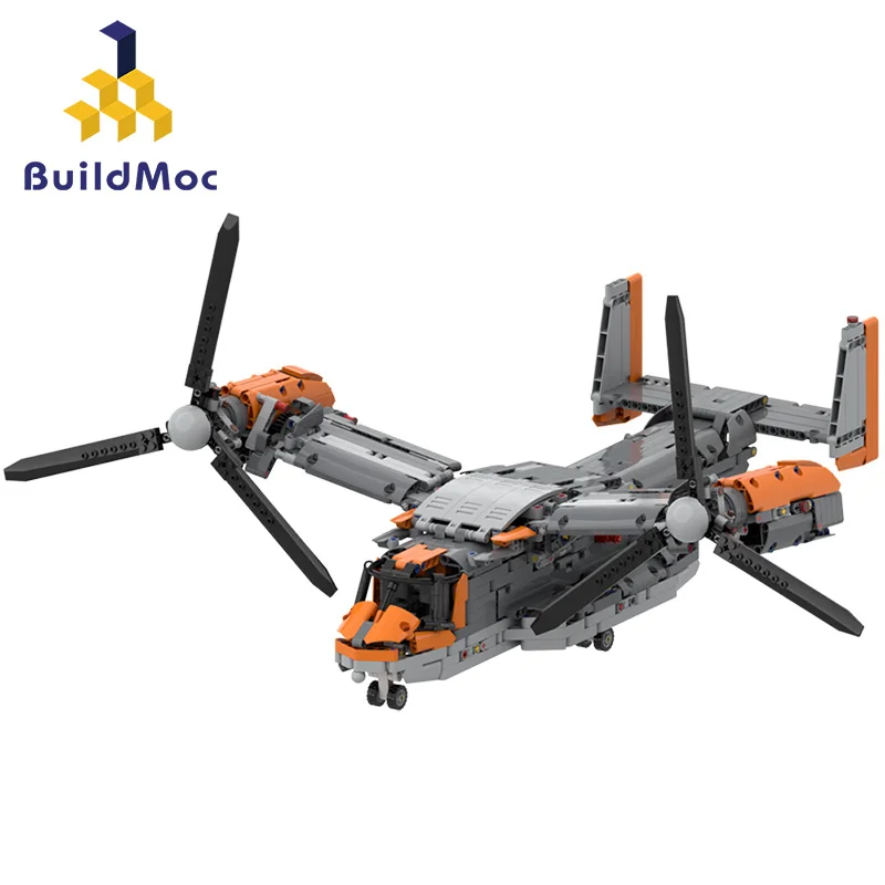BuildMoc Technic 42113 US V 22 Osprey тильтротор вертолет военный набор самолет DIY 3D модель