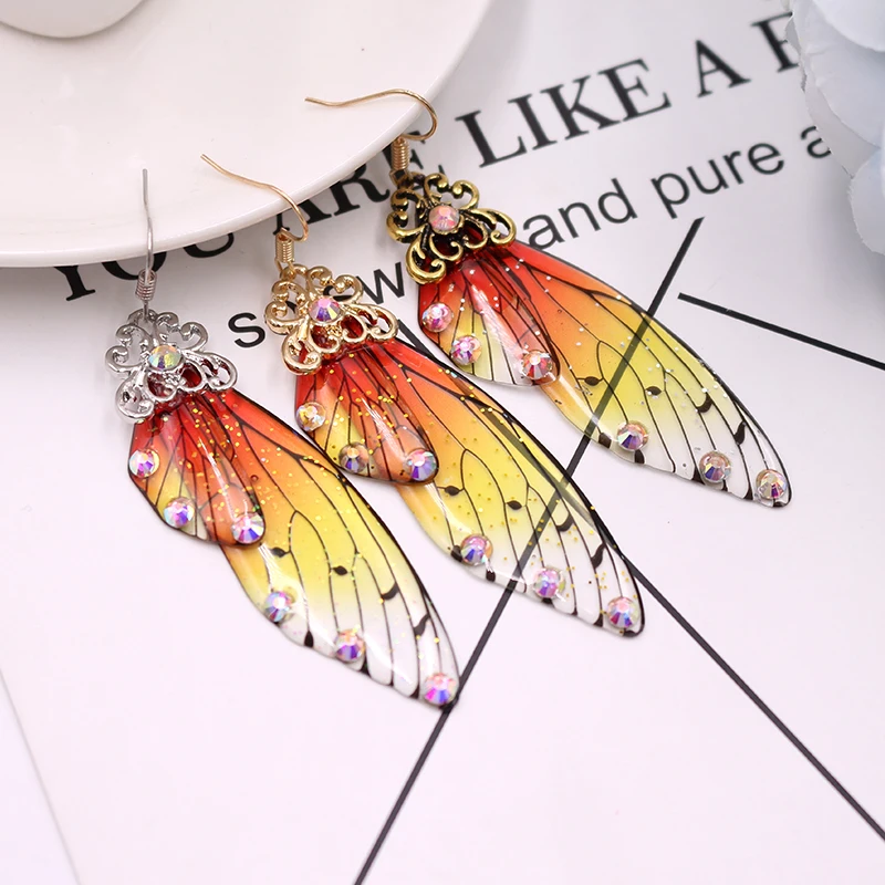 Handmade Butterfly Wing Drop Earrings 9