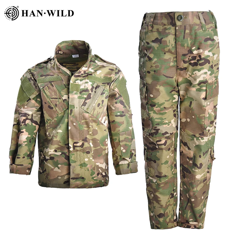 Kids Military Tactical Uniform Hunting Clothing Sets Children Airsoft Camouflage Hiking Jackets Outdoor Sport Suit tactical suit,tactical clothing