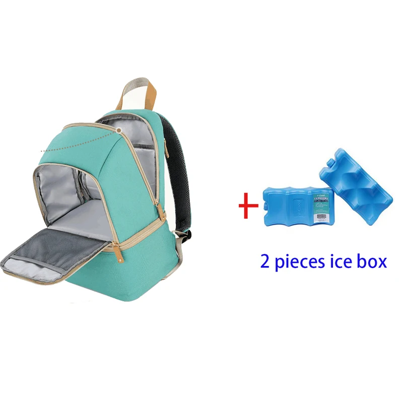 green and ice box V-COOOL большая изолированная сумка для детской бутылочки Грудное вскармливание Молоко свежее хранение кормящих подгузников сумки Термоизолированный рюкзак DEO - Цвет: green and ice box