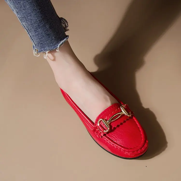 

Round-Toe WOMEN'S Shoes Flat Moccosins Anti-slip Large Size Commuting Nurse Shoes Flat Heel Driving Shoes