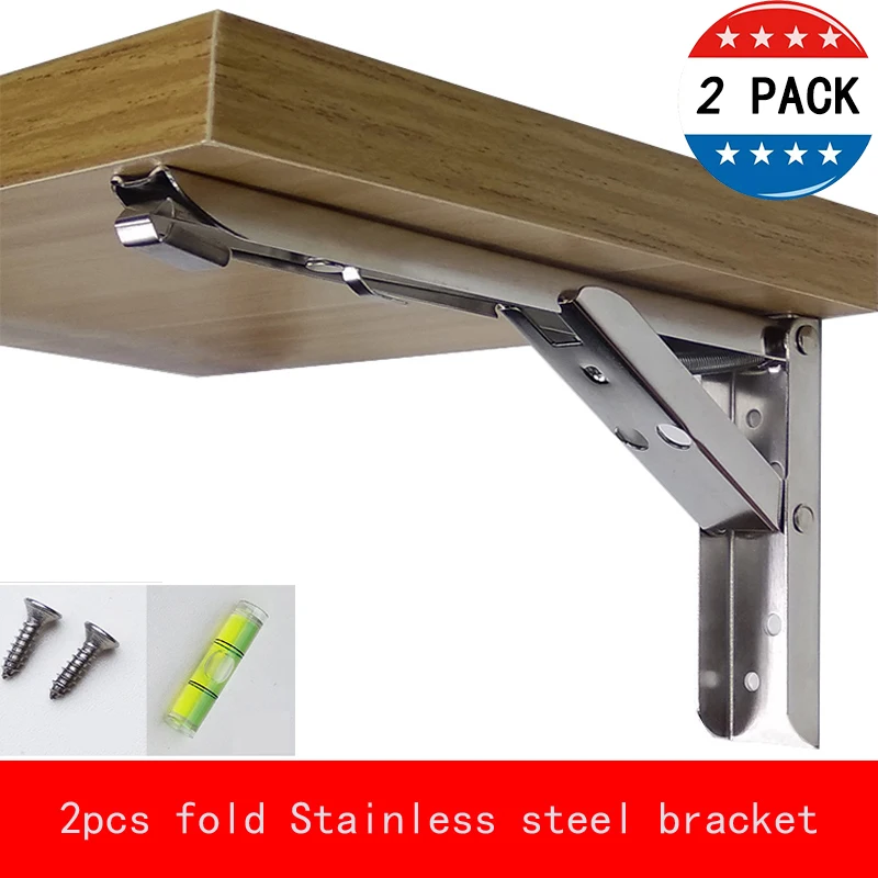 2 шт. треугольная опора из нержавеющей стали 65 кг 8 14 дюймов|stainless steel folding brackets|bracket
