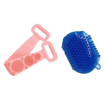 

1Pcs Soft Silicone Massage Scrub Gloves Body Bath Brush & 1 Pcs Bath Artifact Shower Shower Silicone Body Brush