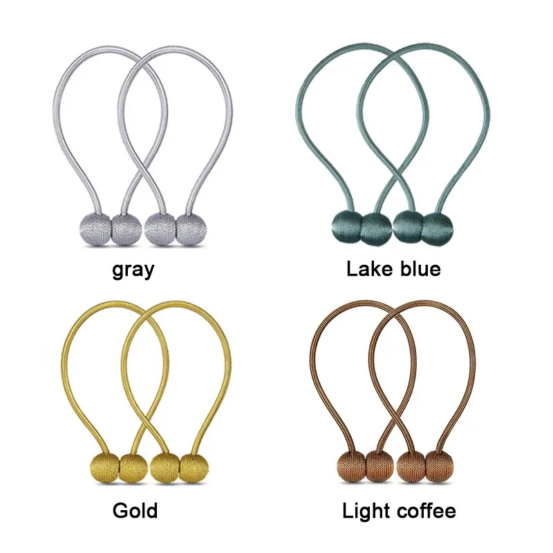 Pearl Ball Curtain Tiebacks Hook Magnetic Holdback Buckle Clip Curtain Rope Decorative Accessories