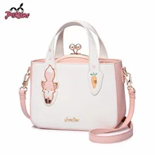 Бренд JUST STAR, женские кожаные сумки, дамские сумки с вышивкой в виде белки из мультфильма, композитные сумки через плечо, женские сумки-мессенджеры