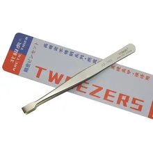 Arctic Tiger плоский Пинцет штамп клип вафли кремния ломтик Пинцет ложный клей для ресниц инструмент однотонный топ из нержавеющей стали