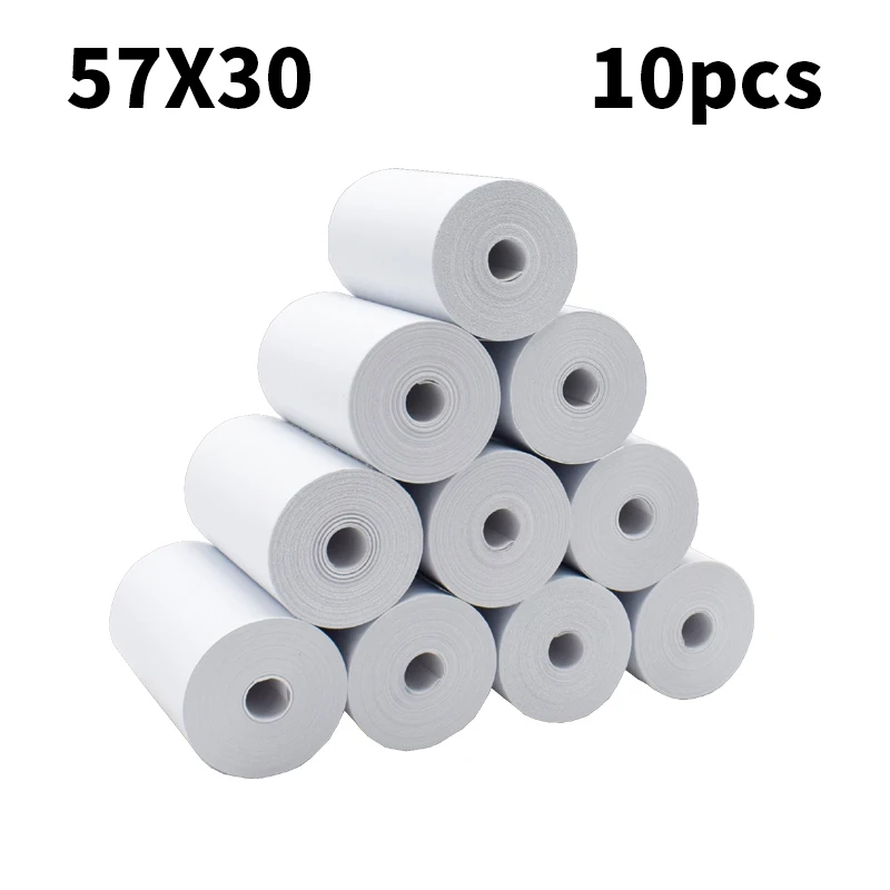 

thermal paper 57 x 30 mm POS printer 10 rolls mobile bluetooth cash register paper rollfor Paperang & Peripage Mini Printer #R40