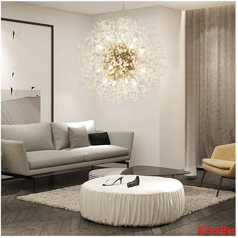 Modern LED Crystal Chandelier lamp Dandelion Chandelier Restaurant Pendant Hanging decoration lamp