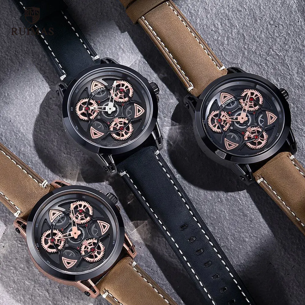 RUIMAS Military Quartz Watches Men Luxury Leather Waterproof Wristwatch Sports Watch Man Clock Top Brand Relogios Masculino 550