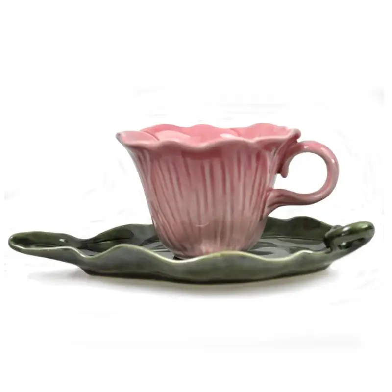 Bone China керамическая кружка в цветочек набор эмалированная кофейная чашка Европейская 3D креативная кружка в цветочек чашки для свадебного подарка