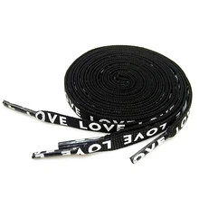 1 пара двухсторонние печатные шнурки с надписью LOVE высококачественные прочные Полиэстеровые плоские модные шнурки для полукедов 110 см