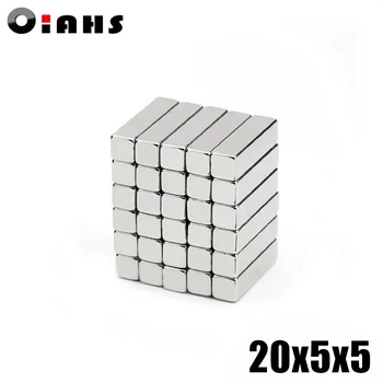 

200pcs 20x5x5 Neodymium Magnet 20*5*5 mm N35 NdFeB Block Super Powerful Strong Permanent Magnetic imanes Block