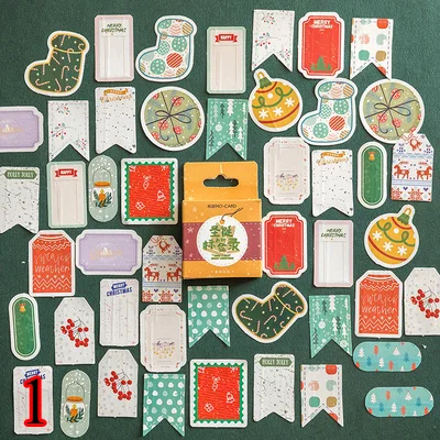 45 шт./кор. Счастливого Рождества Стикеры милые Санта Клаус Лось Стикеры Kawaii Decoractive Стикеры дневник в стиле Скрапбукинг стикер для канцелярских товаров - Цвет: 1