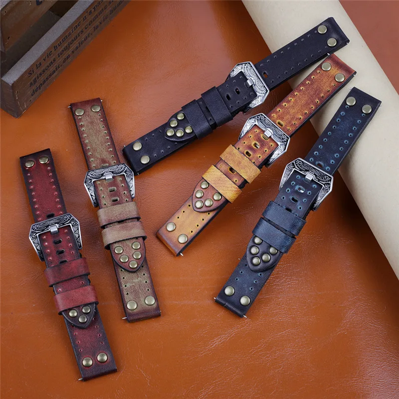 Wristwatch Leather Band 18mm 20mm 22mm 24mm Watch Strap Bracelet on Men Women's Watches Belt With Pin Clasp Buckle | Наручные часы