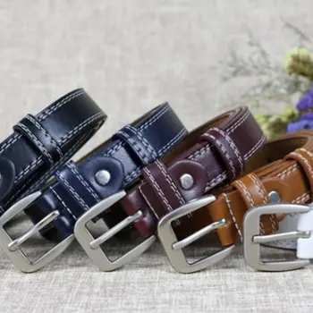 

Women Leather Belt Unisex Fashion Pin Buckle Thin Adjustable Belt Party Dress Decor Jeans Wild Luxury brand Waistband
