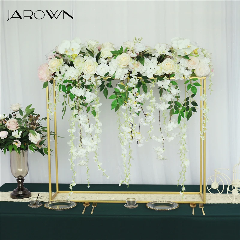 

JAROWN Wedding Centerpiece Gold Metal Flower Stand Wedding Floral Arrangement Table Decor Home Party Decor Wrought Iron Frame