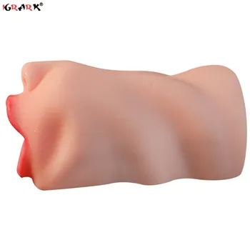 Silicone 4D Deep Throat Male Masturbator Silicone Artificial Vagina Mouth Anal Oral Masturbation Cup Erotic