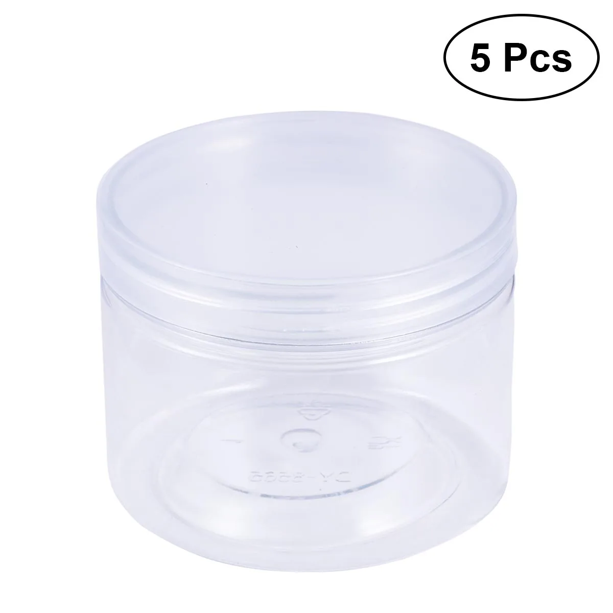 5Pcs Plastic Empty Storage Containers Cases with Lids Caps Cream Lotion Box Scented Tea Food Bottle Makeup Jar (Transparent)