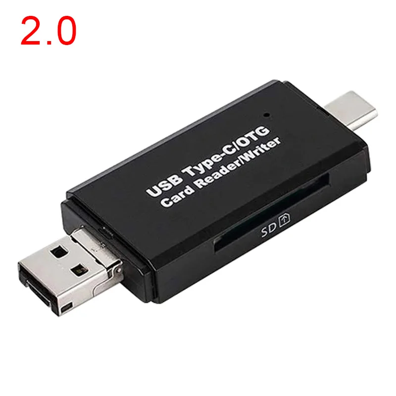 Устройство для чтения карт памяти 3 в 1 usb type C/Micro USB адаптер OTG функция Plug and Play JLRL88 - Цвет: 2.0