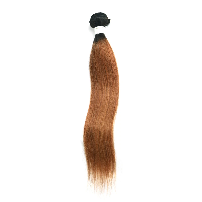 1B 27 Мёд блондин человеческие волосы пряди 1/3/4 шт. бразильские прямые волосы с эффектом деграде(переход от темного к светлому), вплетаемые пряди 8-26 дюймов-Волосы remy расширения SOKU - Цвет: T1B-30
