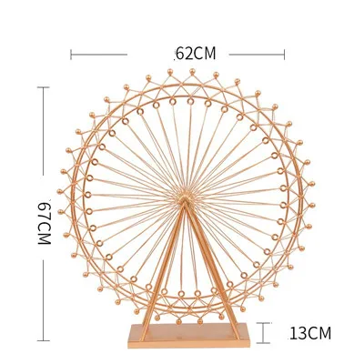 Rose Gold Big Скандинавские железные Колесные украшения обозрения вращающаяся настольная лампа креативные ремесла прикроватная лампа для гостиной спальни украшения для дома - Цвет абажура: Rose Gold Big