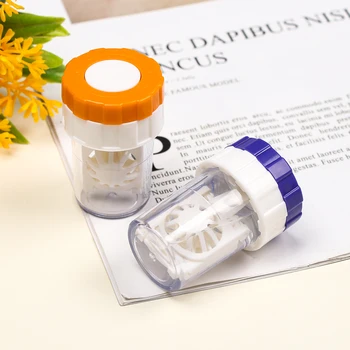 

1Pc New Fashion Rotatable Candy Color Contact Lens Case Travel Glasses Lenses Box For Unisex Eyes Care Kit Holder Container