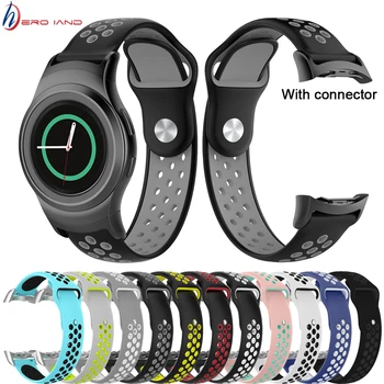 

Silicone Sports Watch Band with Connector For Samsung Gear S2 SM-R720 / SM-R730 with Adapter High Quality Watch Strap