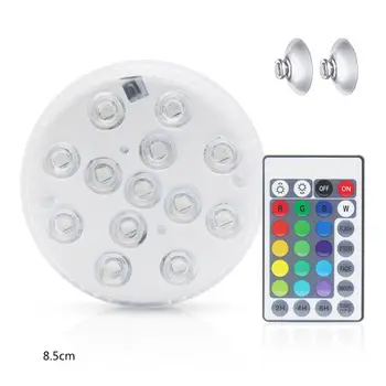 

Waterproof 13 LED Underwater Tea Lights with Suction Cup and Remote Pond Lamp 23GB