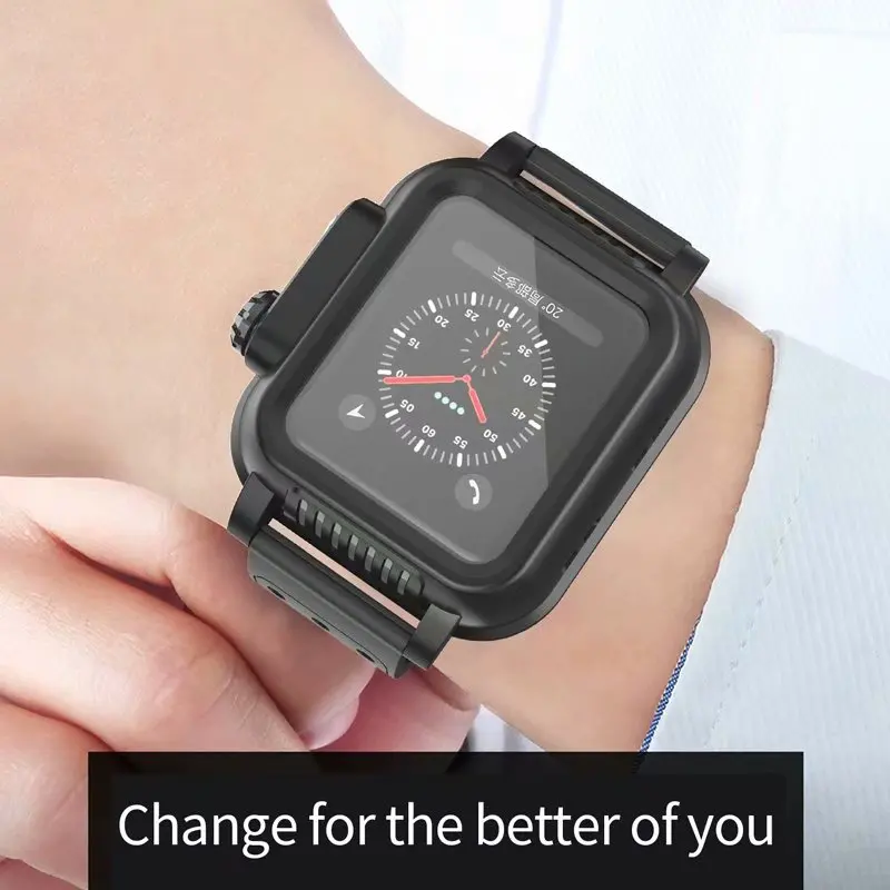 IP65 Водонепроницаемый чехол для Apple Watch 4 40/44 мм силиконовый спортивный ремешок для смарт-Часов Watch Series 4, 2, 3, ремешок с Защитный чехол 38/40 Coque